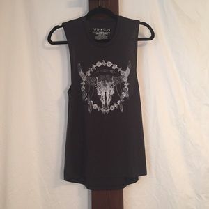 Fifth Sun Soft Grey Festival Tank Top SZ M